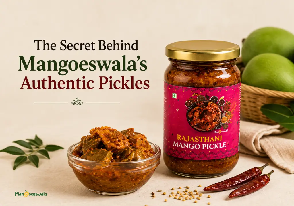 Traditional Mango Pickle with Fresh Raw Mangoes and Spices by Mangoeswala