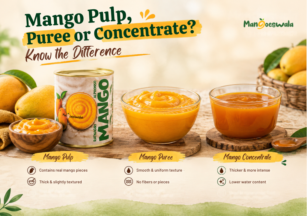 Chemical free Ratnagiri Alphonso mango pulp for shakes and desserts