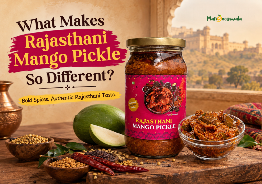 Buy Preservative-free, authentic Rajasthani mango pickle from Mangoeswala